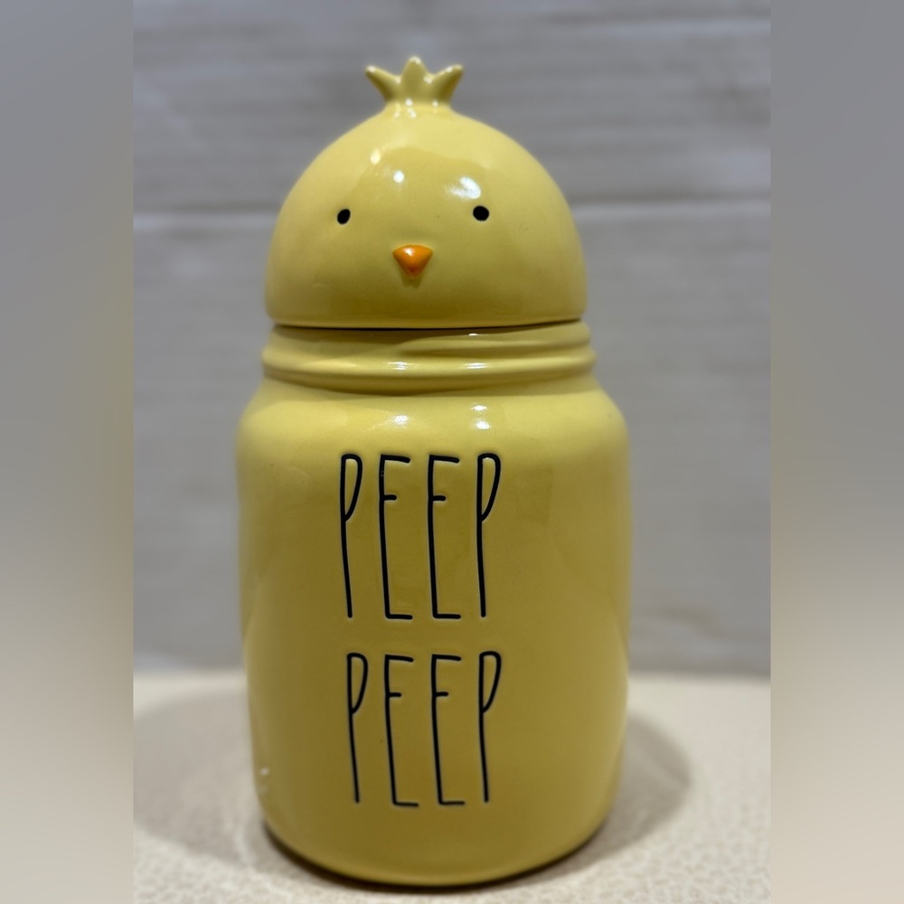 Rae Dunn Yellow Baby Chick “Peep Peep” Canister Jar with Lid